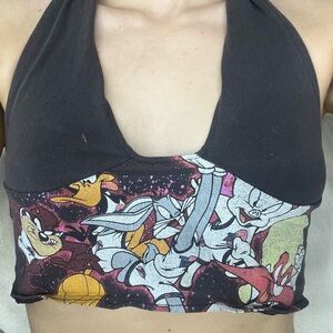 Warner Bros. Looney Tunes Halter Swim Top - Black and White